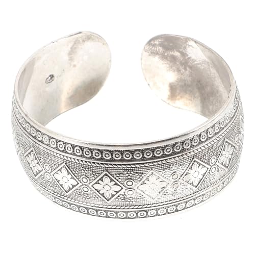 MUCKLILY Offener Damen Armreif mit Retro Gravur Verstellbares Breites Armband aus Langlebigem Material Komfortabel und Stilvoll für Alltag Party und Arbeit Eleganter Vintage Schmuck für von MUCKLILY