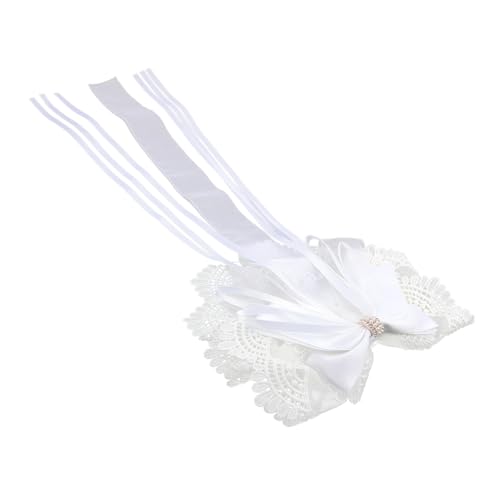 MUCKLILY Oversize Haarschleife mit Spitze und Stickerei Weiß Rutschfester Haarklammer Haarschmuck für Frauen und Mädchen Lolita Stil Haarnadel für Party und Alltag von MUCKLILY