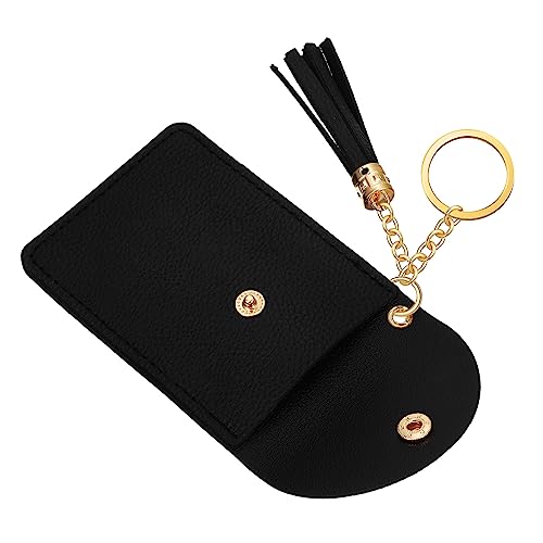 MUCKLILY Kartenhalter Schlüsselring PU für Kreditkarten und Ausweise Kleine Geldbörse mit Quaste Damen Accessoire für Reisen und Alltag von MUCKLILY