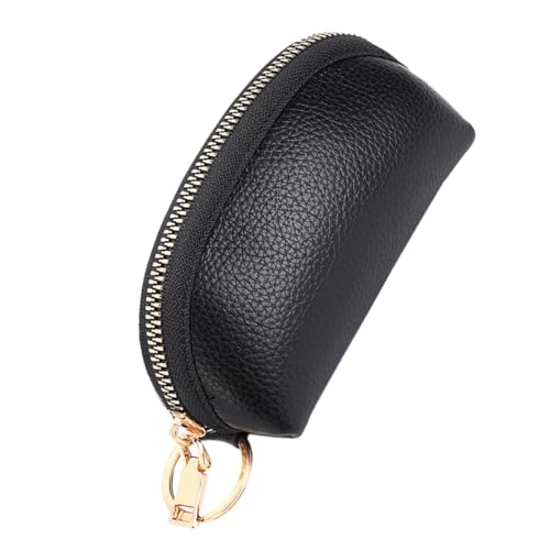 MUCKLILY PU Schlüssel Etui Herren Soft Key Organizer Auto schlüsselanhänger mit Großem Fassungsvermögen und Münzfach Vielseitige Schlüsseltasche für Autoschlüssel und Kleingeld in Schwarz von MUCKLILY