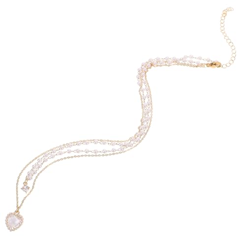 MUCKLILY Perlen Choker Halskette mit Herz Damen Halskette Perlenkette für Besondere Anlässe Leicht und zu Tragen Perfektes für Frauen zu Jedem Fest von MUCKLILY