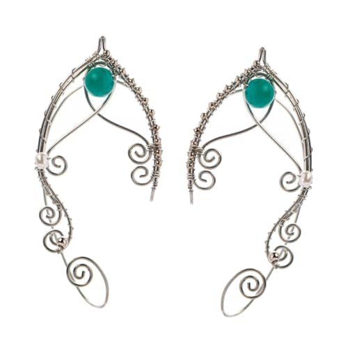 MUCKLILY Perlenbesetzte Handgefertigte Ohrclips für Damen Vielseitig Kombinierbar zu Party Hochzeit Cosplay Bequemer Sitz Modisches Vintage design von MUCKLILY