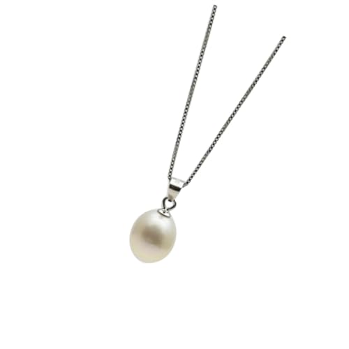 MUCKLILY Perlenkette Damen mit Natürlichem Süßwasserperlenanhänger Silber Halskette für Frauen Stilvoller Schmuck Vielseitig Kombinierbar Feine Verarbeitung Modisches Accessoire von MUCKLILY