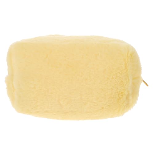 MUCKLILY Plüsch Makeup Bag Handtasche Gelb Weich Tragbar Kosmetikbeutel Reise Make up Organizer Praktisch Für Alltag Und Urlaub von MUCKLILY