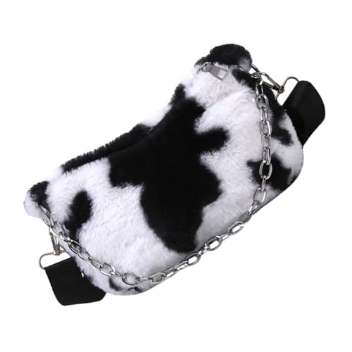 MUCKLILY Plüsch Schultertasche Damen Kuhmuster Armpit Bag Weiches Material Leichter Begleiter für Alltag Shopping Reisen Vielseitig als Umhängetasche oder Tragetasche Geeignet Modisch und von MUCKLILY