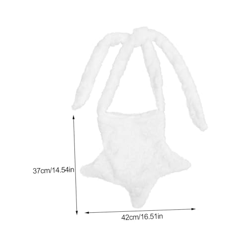 MUCKLILY Plüsch Schultertasche Damen Sternförmige Umhängetasche Fluffy Crossbody Bag Verstellbar Weiß Modische Handtasche für Alltag und Geschenk von MUCKLILY