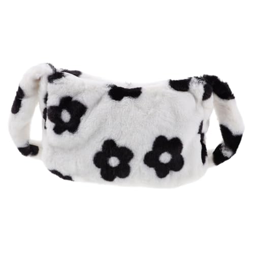 MUCKLILY Plüsch Umhängetasche Damen mit Blumenmotiv Leichte Schultertasche Weiche Armpit Bag Große Kapazität Modisch für Party Shopping Alltag Teenager Mädchen Geeignet von MUCKLILY