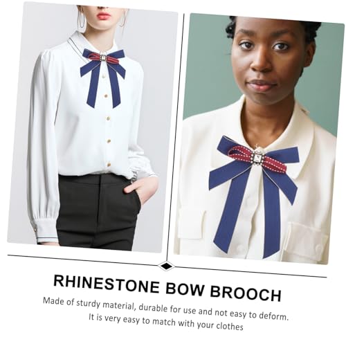 MUCKLILY Pre Tied Schleifenbrosche aus Polyestergewebe Uniform Schleifenbrosche mit Blauem Band Modisches Accessoire für Hemden Anzüge und Festliche Anlässe von MUCKLILY