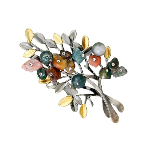 MUCKLILY Premium Breastpin Damen Brosche mit Buntem Stein Retro Stil Kreatives Accessoire für Pullover Kleider und Taschen Langlebig aus Hochwertiger Legierung Auffälliges Schmuckstück für von MUCKLILY