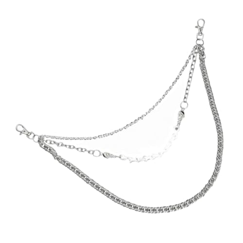 MUCKLILY Punk Style Herren Hosenkette Weiß Metall Schädel Anhänger Hip Hop Jeans Kettenglied Modisches Accessoire für Männer von MUCKLILY