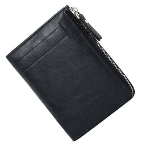 MUCKLILY RFID Blockierende Geldbörse für Männer Stylisches Kompaktes Portemonnaie mit Reißverschluss und Mehreren Kartenfächern für Büro und Alltag Schwarz von MUCKLILY