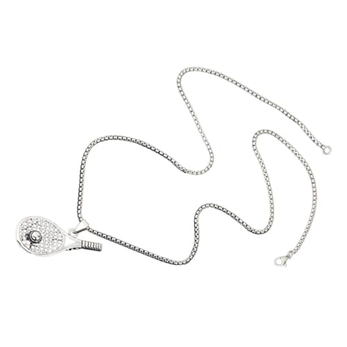 MUCKLILY Racket Anhänger Halskette aus Edelstahl Modische Unisex Schmuckkette für Männer und Frauen Langlebig und Elegant Vielseitig als Geschenk und Dekoration Geeignet von MUCKLILY