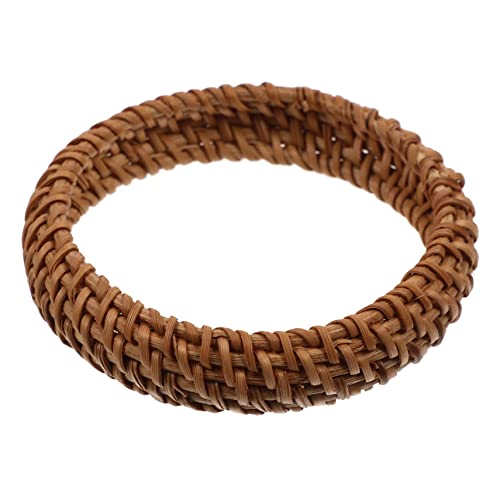 MUCKLILY Rattan Chunky Armreif Ethnischer Handgewebtes Armband für Frauen Boho Accessoire Retro Design Geburtstags oder Urlaubsgeschenk für Handgelenk von MUCKLILY