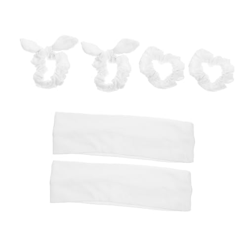 MUCKLILY Reine Baumwolle Weiße Elastische Haargummis Teiligem Modische Hasenohren haarschleifen für Frauen Langlebig Rutschfest Vielseitig für Ponytails Dutt und Alltagsfrisuren von MUCKLILY