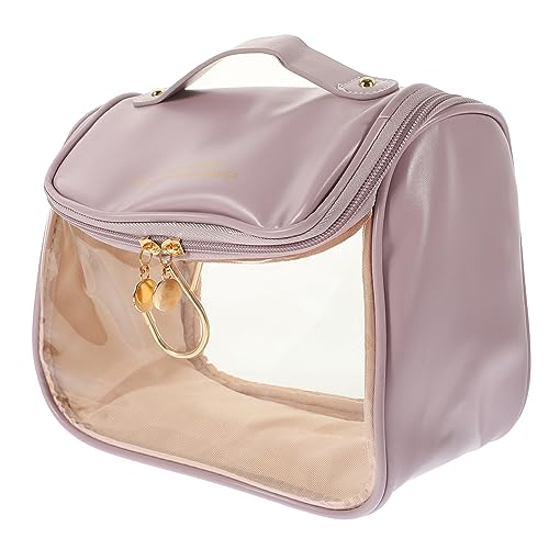 MUCKLILY Reise Kosmetiktasche Mit Transparentem Fenster Tragbarer Kulturbeutel Für Damen Und Herren Große Kosmetik Aufbewahrung Für Make-up Nagellack Und Pflegeprodukte Leicht Und Praktisch von MUCKLILY