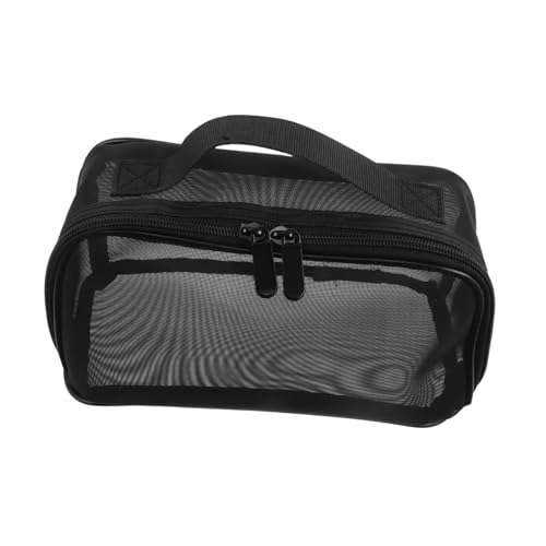 MUCKLILY Reise Make Up Tasche im Netzdesign Große Kapazität Tragbar mit Griff Transparente Kulturbeutel für Unterwegs Atmungsaktive Organizer für Kosmetik von MUCKLILY