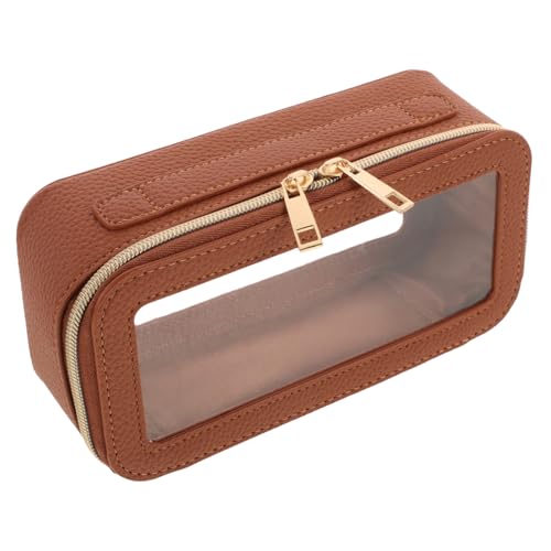 MUCKLILY Kosmetiktasche Mit Reißverschluss Durchsichtige Make-up-Tasche Tragbarer PVC-Kosmetik-Organizer Und Pinselhalter Für Reisen Und Alltag Und Langlebig von MUCKLILY
