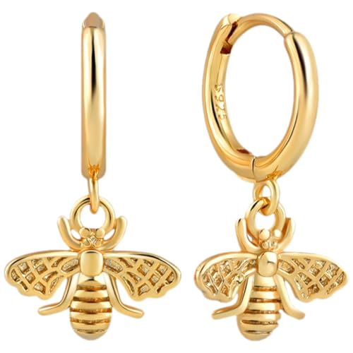 MUCKLILY Retro Bienen Ohrringe Damen Stilvolle Anhänger Ohrschmuck Modisch Schick für Hochzeiten Partys Alltag Vergoldet Langlebig Glänzend zu Geburtstagen und Festen von MUCKLILY