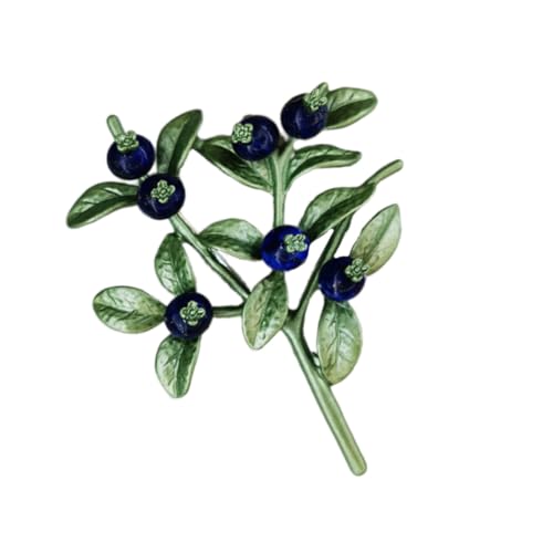 MUCKLILY Retro Damen Brosche Stoving Lack Blaubeerzweig Stil Langlebige Legierung Verblassungsresistent Modisches Anstecknadel Schmuckaccessoire für Hochzeit Party Alltag Geschenkidee von MUCKLILY