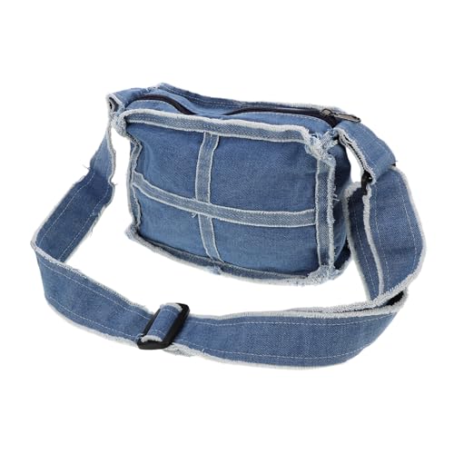 MUCKLILY Retro Denim Umhängetasche für Damen Kompakte und Stilvolle Handtasche mit Fächern für Freizeit und Reisen Vintage Design für Modebewusste Frauen von MUCKLILY