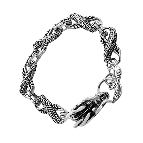 MUCKLILY Retro Drachen Armband Persönliches Handgelenk Schmuck Hip Hop Stil Elegantes Design für Männer Vintage Kette zur Betonung Ihrer Individualität und Persönlichkeit MUCKLILY Retro Drachen Armband Persönliches Handgelenk Schmuck Hip Hop Stil Elegantes Design für Männer Vintage Kette zur Betonung Ihrer Individualität und Persönlichkeit von MUCKLILY