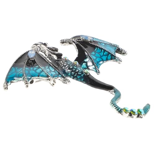 MUCKLILY Retro Emaille Drachen Brosche Pin in Himmelblau Stilvolle Anstecknadel für Anzug und Mantel Leichtes Elegantes Accessoire für Damen und Herren Vielseitige Dekoration zu Besonderen von MUCKLILY