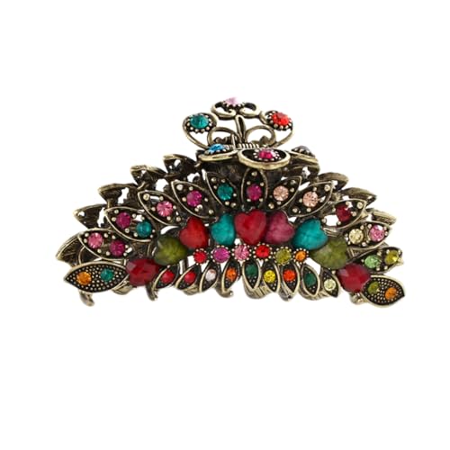 MUCKLILY Retro Haarklammer mit Strasssteinen Starker Griff durch Große Klauen Vintage Haarklammer für Damen Modischer Haarschmuck in Farben für Sommer und Elegantes Styling von MUCKLILY