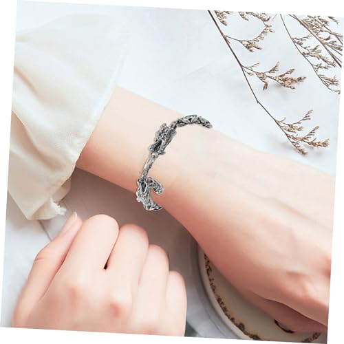 MUCKLILY Retro Herren Armband mit Drachenkopf Vintage Punk Stil Robustes Legierungsarmband Ästhetisches Statement Schmuck für Individuelles Styling von MUCKLILY