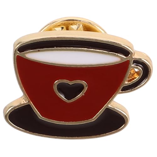 MUCKLILY Retro Kaffee Tasse Brosche Metall Anstecknadel für Kaffeeliebhaber Elegantes Accessoire für Anzüge und Kaffee Bar Langlebig und Farbecht von MUCKLILY