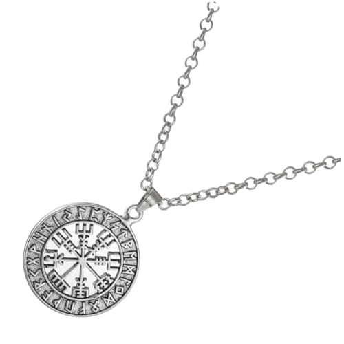 MUCKLILY Retro Wikinger Halskette für Herren Doppelseitiges Nordisches design Langlebige Legierung Modische Clavicle Chain Stilvolles Herren schmuckaccessoire für Partys und Alltag MUCKLILY Retro Wikinger Halskette für Herren Doppelseitiges Nordisches design Langlebige Legierung Modische Clavicle Chain Stilvolles Herren schmuckaccessoire für Partys und Alltag von MUCKLILY