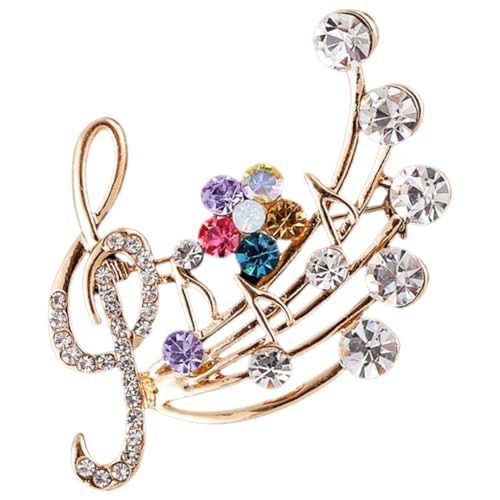 MUCKLILY Rhinestone Musiknoten Brosche Damen Modische Anstecknadel mit Strass Eleganter Schmuck für Kleid Pullover und Rucksack Dekorative Broschennadel für Besondere Anlässe von MUCKLILY