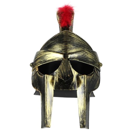 MUCKLILY Römischer Soldatenhelm aus Hochwertigem Kunststoff mit Kamm Leichter Cosplay Helm für Männer Kriegerkostüm Halloween Karneval und Rollenspiel von MUCKLILY