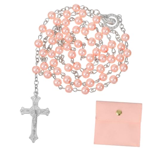 MUCKLILY Rosenkranz Halskette mit Kreuz und Perlen für Frauen Katholisch Aufbewahrungstasche Leicht und Robust Multifunktional als Gebetsperlen oder Schmuckstück von MUCKLILY