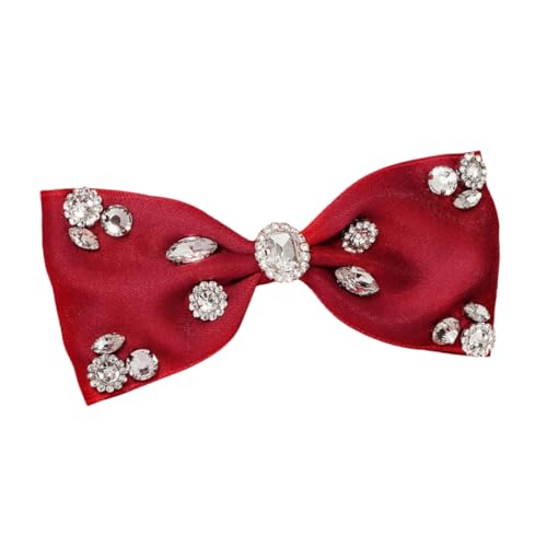 MUCKLILY Rote Bowknot Haarklammer mit Kristallbesatz Modische Haarschleife für Frauen Mädchen Bequeme Einfache Befestigung Vielseitig für Party Reise Alltag Geeignet von MUCKLILY