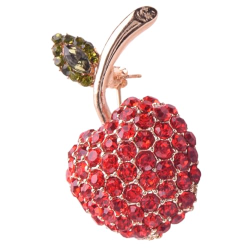 MUCKLILY Rote Brosche mit Strasssteinen Shawl Brooch Pin Eleganter Lapel Clip für Damen Modische Anstecknadel für Kleidung Schal Mantel Vielseitiges Schmuckaccessoire von MUCKLILY