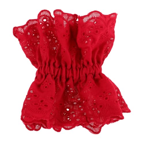 MUCKLILY Rote Haargummis mit Detail Elastische Scrunchies für Damen Große Ponytail Halter für Stilvolle Hochsteckfrisuren und Armbänder Geeignet für Frauen und Mädchen von MUCKLILY