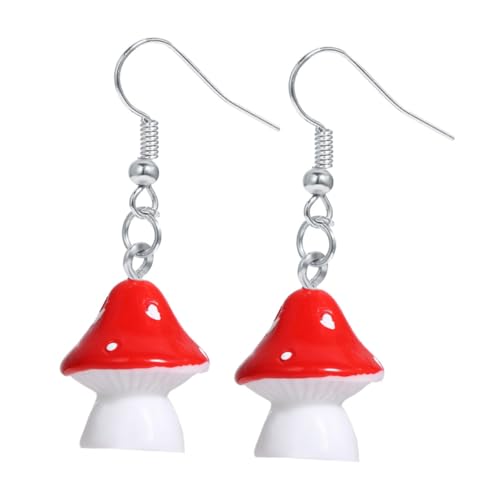 MUCKLILY Rote Pilz Ohrstecker Damen Boho Ohrringe Modisch Vintage Schmuck Leicht Angenehm zu Tragen Stilvoll für Alltag und Festivals von MUCKLILY