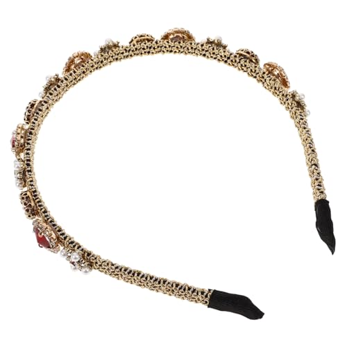MUCKLILY Roter Feiner Haarreifen mit Perlen und Strass Elegantes Dekoratives Damen stirnband Modisches Haar accessoire für Partys und Geschenkidee von MUCKLILY
