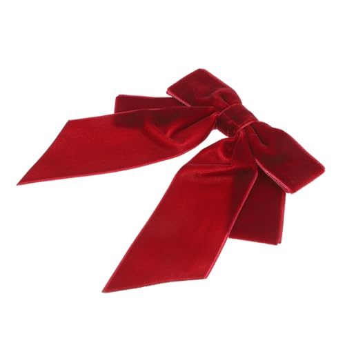 MUCKLILY Samt Schleifenbrosche Damen Rot Doppelte Schleife Anstecknadel Modisch Vielseitig Elegante Brosche für Blusen Kleider Accessoire von MUCKLILY
