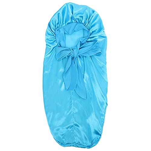 MUCKLILY Satin Schlafmütze Für Lockiges Haar Praktische Dekorative Haube Für Frauen Bequemer Schlafhut in Himmelblau Für Gesunden Schlaf Und Für Makeup Und Hausarbeit von MUCKLILY
