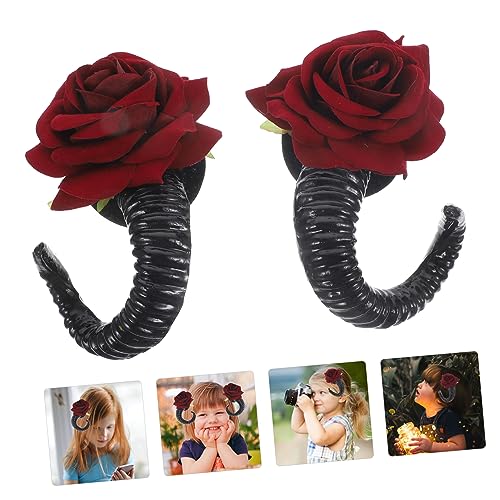 MUCKLILY Schafhorn -Requisiten Kopfbedeckung aus Schafshorn Gothic-Hörner Haarspange aus Schafshorn gotisch haarschmuck Dekorative Haarklammern Lolita-Kopfschmuck Bettwäsche aus Baumwolle von MUCKLILY