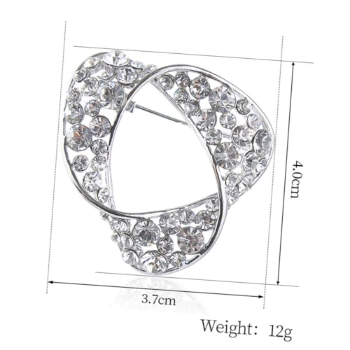 MUCKLILY Schicke Silberne Schal Brosche mit Funkelnden Strasssteinen Zarte Anstecknadel für Damen und Mädchen Vielseitiges Mode Accessoire zur Dekoration von Kleidung bei Besonderen von MUCKLILY