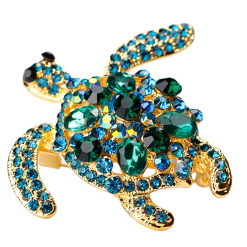 MUCKLILY Schildkröten brosche Metall Anstecknadel mit Strass Langlebiger Schmuck für Damen Modische Kleidung Dekoration Sicherer Halt Einzigartiges Design für Pullover Schal Jacke von MUCKLILY