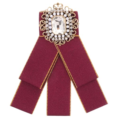 MUCKLILY Schleifenbrosche aus Rotem mit Funkelnden Strasssteinen Modische Anstecknadel für Damen Leichter Kompakter Schmuck für Hochzeiten Partys und Festliche Anlässe von MUCKLILY