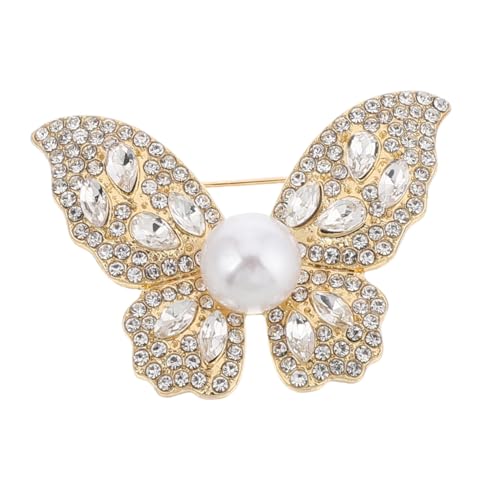 MUCKLILY Schmetterlingsbrosche Damen mit Funkelnden Kristallen Modische Anstecknadel für Blusen und Mäntel Vielseitiger Schmuckclip für Mädchen Elegante Brosche für Kleidung und Schal von MUCKLILY