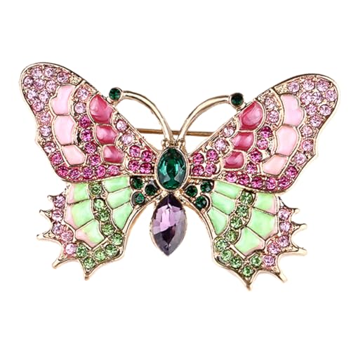 MUCKLILY Schmetterlingsbrosche Metall mit Strass für Personalisierte Kleidung als Anstecknadel für Anzüge Hüte und Schals Vintage Stil und Fester Halt von MUCKLILY
