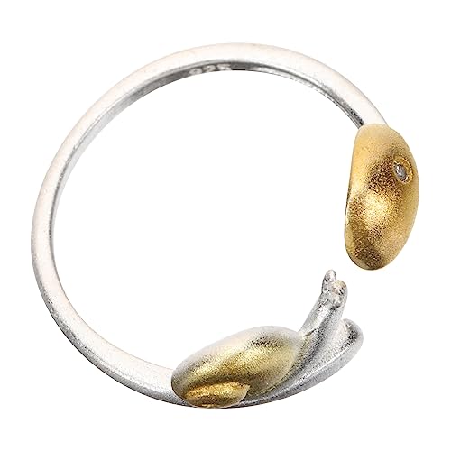 MUCKLILY Schnecken Pilzring Verstellbar für Damen Offener Fingerring Hautfreundlichem für Teenager Geburtstagsgeschenke Eleganter Modeschmuck von MUCKLILY