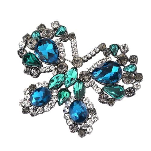 MUCKLILY Schöne Schmetterlingsbrosche aus Legierung mit Strasssteinen Kleine Dekorative Anstecknadel für Damen Modisches Accessoire für Kleidung Taschen und Schals Leicht und Langlebig von MUCKLILY