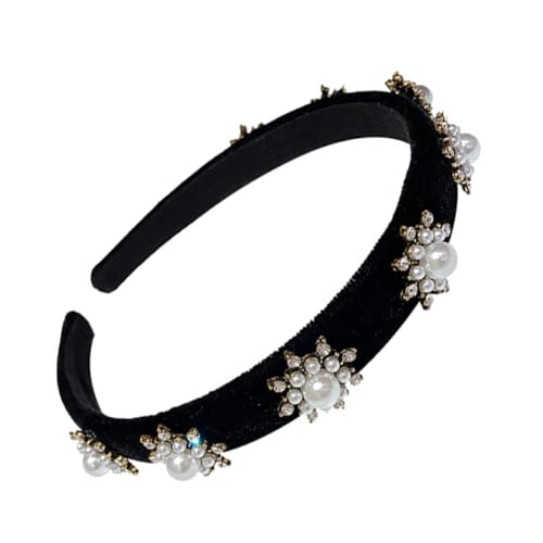 MUCKLILY Schwarzer Schneeflocken Haarreif Damen Party Kopfschmuck Leichtes Design Festlich Weihnachten Zubehör von MUCKLILY