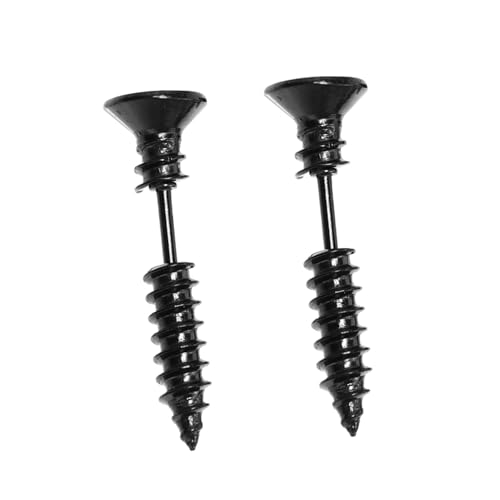 MUCKLILY Screw Thread Ohrstecker aus Edelstahl Punk Stil Schwarze Schrauben studs Modischer Knorpelschmuck für Damen und Herren Zeitloses Design Langlebig und Vielseitig von MUCKLILY